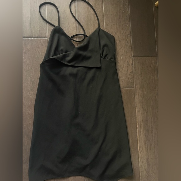 Zara Black Surplice Asymmetrical Hem Mini
Dress SZ S - Picture 5 of 7